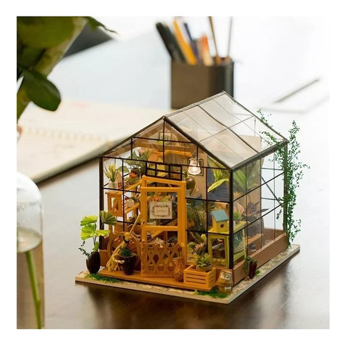 Lj Kits De Casa De Bonecas Em Miniatura Lazhu Robotime Diy