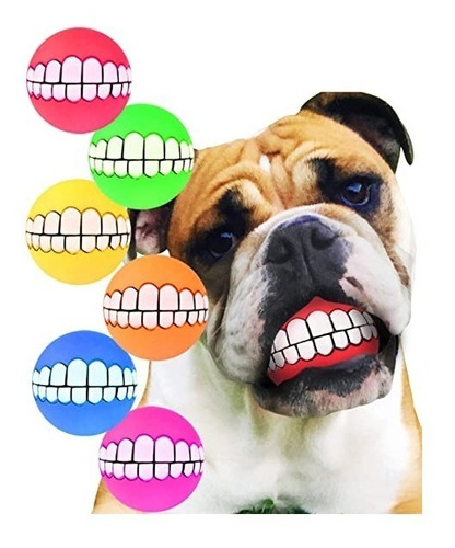 Pelota De Goma Para Perro Con Dientes Juguete Con Sonido