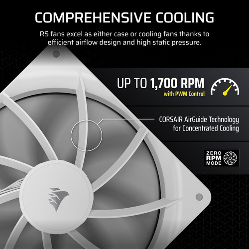 Ventilador Corsair Rs140 140 Mm Pwm Daisy-chain Branco De Ba