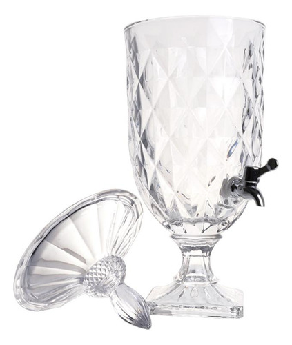 Suqueira De Cristal Transparente Com Torneira 3 Litros