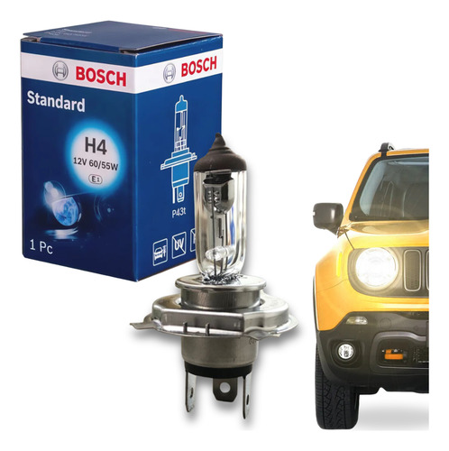 Lâmpada Bosch Modelo H4 Original Farol Alto E Baixo