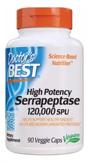 Serrapeptase Max Potencia, 120,000 Spu. Ayuda A Sinusitis.