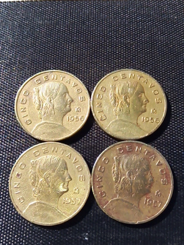 Moneda Mexicana 5 Centavos Josefa 1956 Y 1957 $1000 C/u.