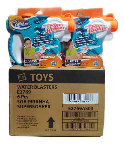 Hasbro Super Soaker Piranha (caja De 6) Blanco