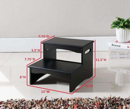 Taburete De Dormitorio De Madera Con Acabado Negro Courtney