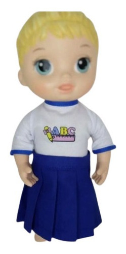 Uniforme Escolar Boneca Baby Aliver Ou Similares