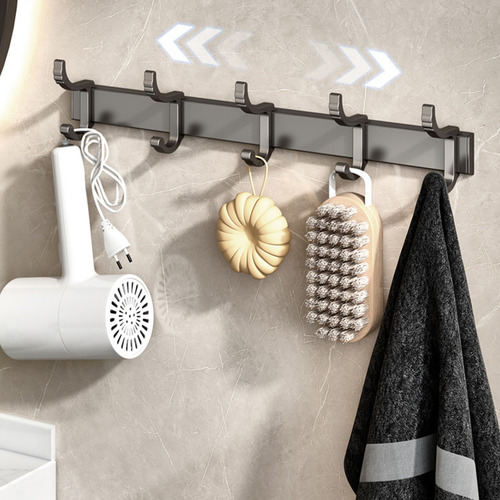 Perchero De Pared Con 5 Ganchos De Aluminio Inoxidable Resis