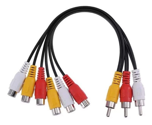 Cable Adaptador Rca Macho A 2 Rca Audio Y Video Hembra 