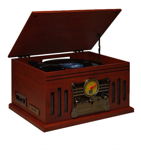 Toca Disco Vitrola Stadio Cd K7 Usb Vinil Bluetooth Raveo