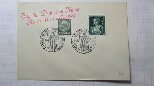 Alemania Fdc 1939 Día Del Arte Alemán H1