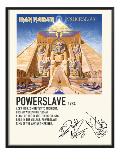 Poster Iron Maiden Album Music Tracklist Powerslave 45x30