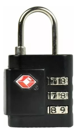 Cadeado Tsa Com Segredo P/ Mala Mochila Bolsa Segredo Viagem Cor Preto