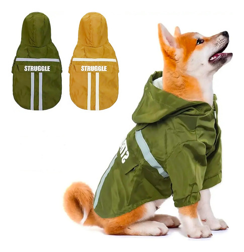 Impermeable Para Perro Con Tiras Reflectantes, Tamaño L