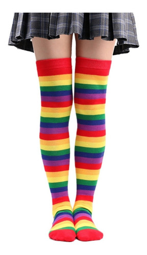 Medias Bucaneras Multicolor Arcoiris Calcetines Cosplay