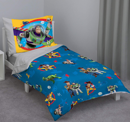 Disney Toy Story - Juego De Cama Para Niños Pequeños De 4 Pi