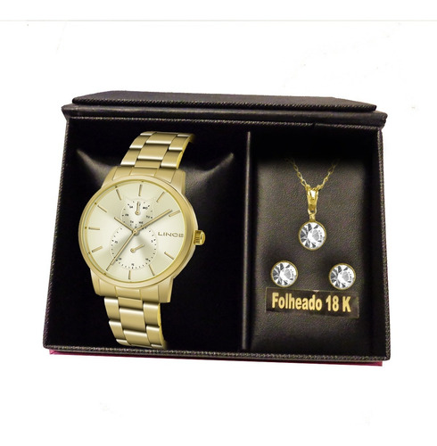 Imagem 7 de 9 de Relógio Lince Multifunção Feminino Lmgj086l C1kx + Kit C/nf