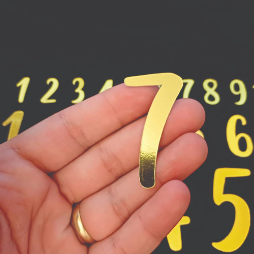 20 Apliques Lamicote Dourado Números Variados Personalizados