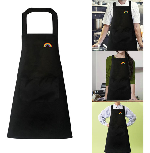 Delantal De Cocina Con Bolsillos Ajustables Para Barbacoa De
