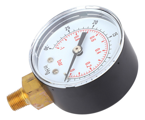 Manómetro De Vacío De Aire, -10 Bar, 30 Pulgadas Hg, 50 Mm,