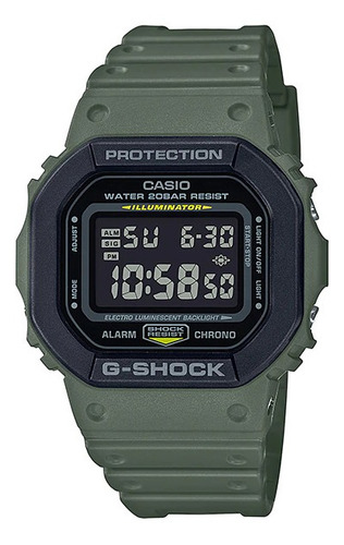 Reloj G-shock Dw-5610su-3dr Hombre 100% Original Color de la correa Verde Color del fondo Negro