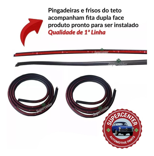 Kit Borracha Canaleta Pestana Pingadeira Gol G3 G4 4 Portas
