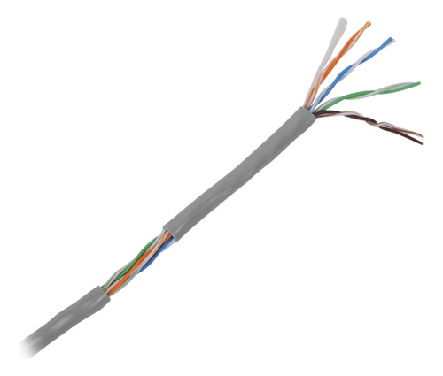 Bobina 100m Cable Gris Cat5e Cobre Y Aluminio Uso Interior