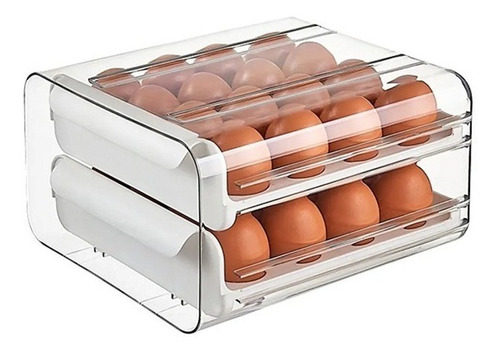 Organizador Bandeja Huevos Doble 32 Nevera Cocina Acrilico