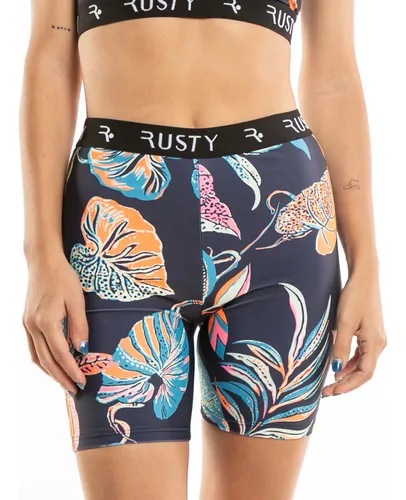 Calza Biker Mujer Rusty Night Garden Corta Floreada Original