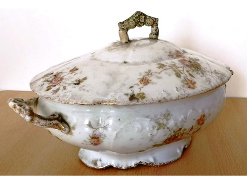Antigua Fuente Guisera Sopera Limoges Porcelana Francia Fg01 Blanco (Usado)