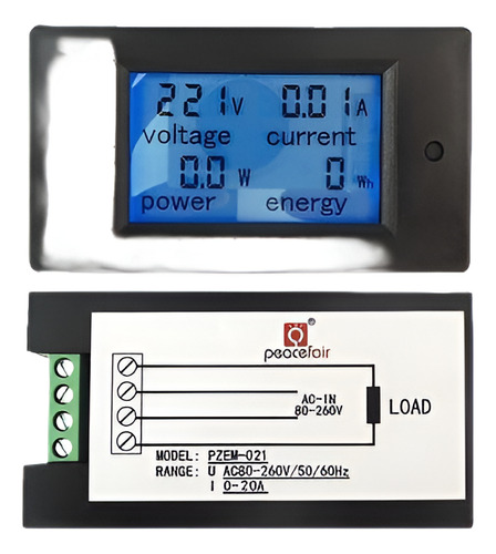 Ca 80-260v 20a Lcd Panel Digital Vatios Potencia Energía Med