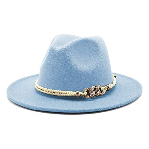 Sombrero De Fieltro Fedora Ala Ancha Con Cinturón De Anillo