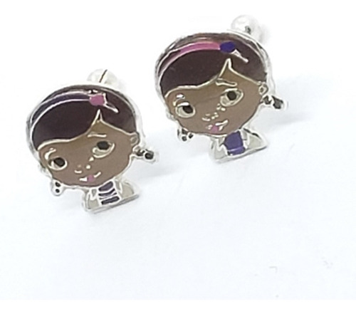Aretes De Niña Doctora De Plata Y Estuche A1