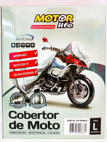 Cobertor Moto Motorlife Cubre Impermeable Con Broche Xl