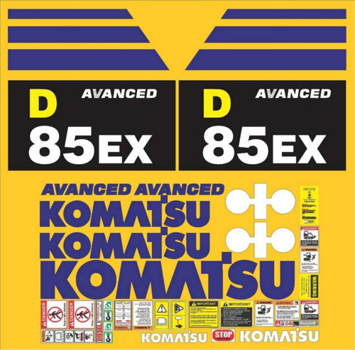 Kit De Calcomanías Para Komatsu D85 Ex