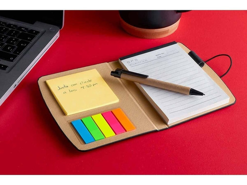 Imagen 3 de 4 de Libreta Curpiel Block De Notas Adheribles Con Bolígrafo