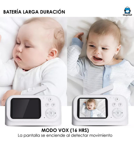 ShopMall Monitor Para Bebé 3.2 pulgadas inalámbrico visión nocturna 3.2 color blanco