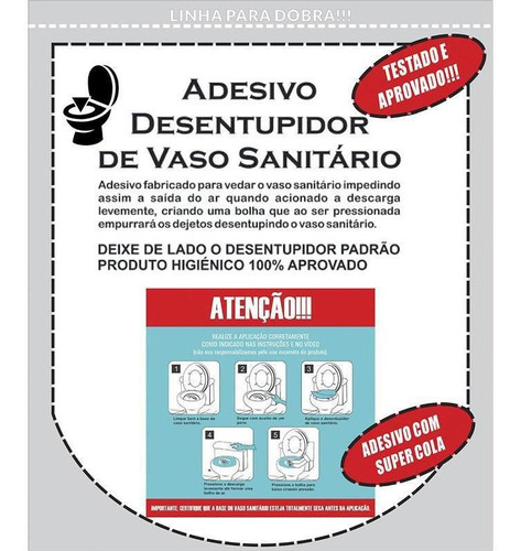 Kit 2 Adesivo Desentupir Vaso Sanitário Descartável