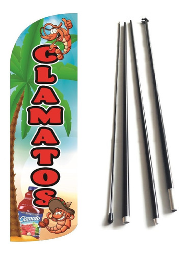 Clamatos Estructura Combo Feather Flag 3.5 Banner Swooper