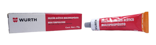 Silicon Acético Wurth Multipropósito Aluminio Gris 70g