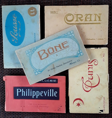 5 Libritos Postales Tunez Philippeville Oran Sousse Bone