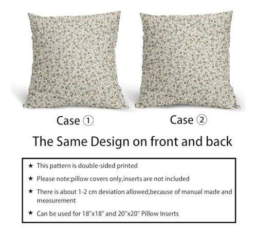Juego De 2 Fundas De Almohada Con Flores Vintage 45x45 Cm