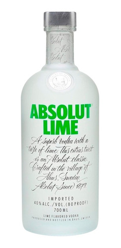 Vodka Absolut Lime Botella Transparente 700 Zetta Bebidas