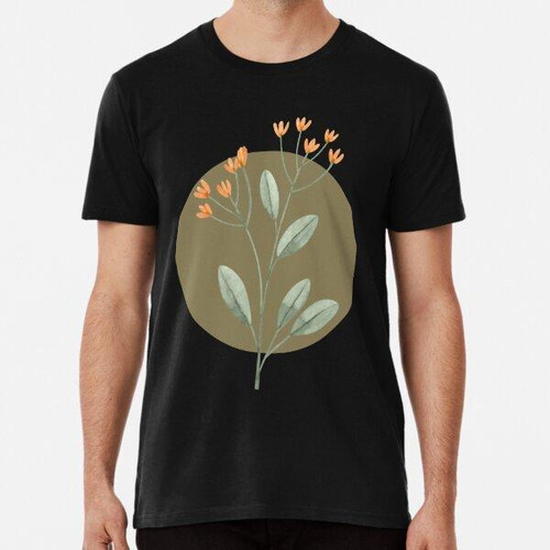 Remera Flower Silhouette With Round Colour Background Algodo