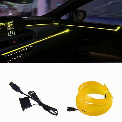 Hilo Tira Luz Neon Colores Led Conector Usb 12v Auto Moto 5m