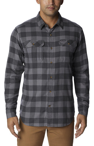 Camisa Hombre Flare Gun Stretch Flannel Gris Columbia