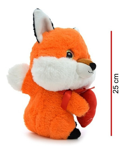 Imagen 5 de 6 de Peluche Mapache Y Zorro Con Corazon Te Amo 25cm Phi Phi Toys