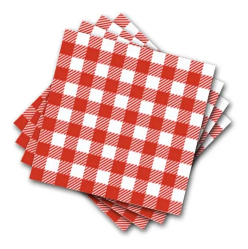 Imagem 3 de 3 de Kit Guardanapo Xadrez Premiun Verde/vermelho Promoçao Loja D