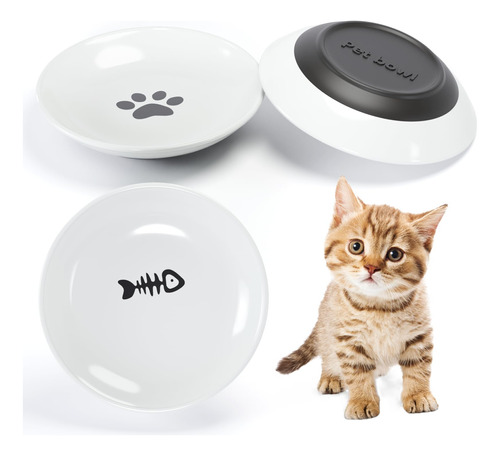 Dazhshun - Cuenco De Comida Para Gatos, 3 Piezas, Parte Inf