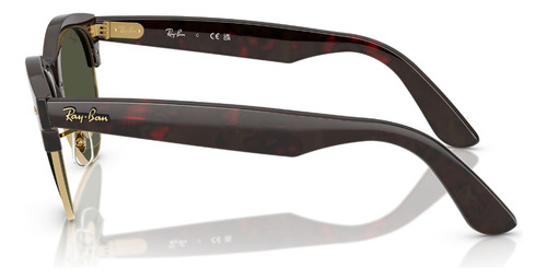 Lentes De Sol Clubmaster Way Verde Ray-ban Rb234199031 Varilla Havana Armazón Havana