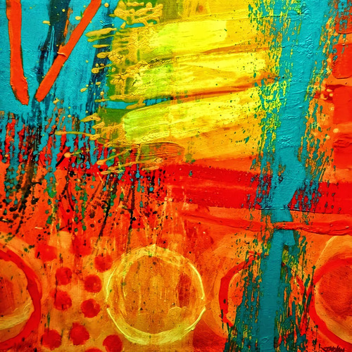 Vinilo Decorativo 60x60cm Abstracto Colores Arte Paint M5